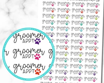 Groomer Stickers, Groomer Appointment, Dog Groomer Stickers, Pet Care Stickers, set of 56 planner stickers