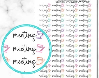 Pegatinas para reuniones, pegatinas para planificador de reuniones, juego de 60 pegatinas para tu planificador.