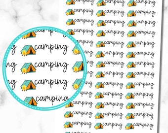 Camping Stickers, Camping Planner Stickers, Set of 42