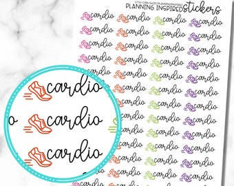 Cardio Stickers, Workout Stickers, Set of 52 Workout Planner Stickers, Exercise Stickers