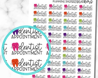 Dentist Planner Stickers, Dentist Appointment Stickers set of 44 Dentist Stickers, Dentist Appointment Planner Stickers