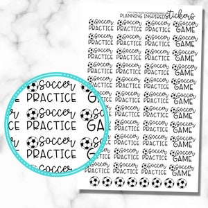 Soccer Stickers, Soccer Practice Stickers, Soccer Game Stickers, set of 52 planner stickers