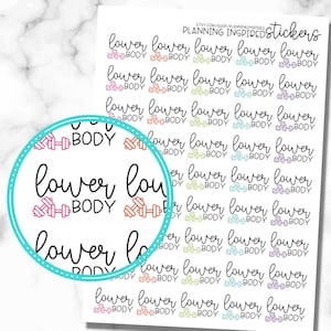 Lower Body Workout Stickers, Set of 45, Exercise Stickers, Fitness Stickers