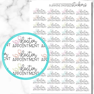 Doctor Appointment Stickers, set of 48 Doctor Stickers, Doctor Appointment Planner Stickers