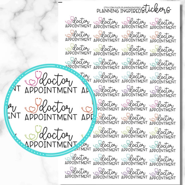 Doctor Appointment Stickers, set of 48 Doctor Stickers, Doctor Appointment Planner Stickers