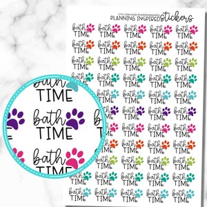 Dog Bath Stickers, Pet Stickers, Dog Care Stickers, Pet Care Stickers, set of 55 planner stickers
