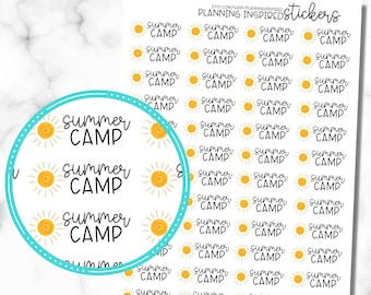 Summer Camp Stickers, Summer Camp Planner Stickers, set of 48