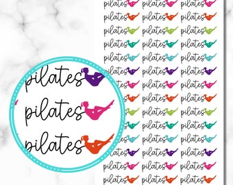 Pilates Planner Stickers, Pilates Class Stickers, Workout Class Stickers, Pilates Routine Stickers, Set of 45 Stickers