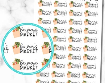 Farmer's Market Stickers, Farmer's Market Planner Stickers, Set of 40