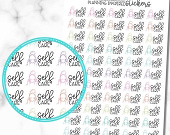 Self Care Stickers, Self Care, Spa Day Planner Stickers, set of 55 Planner Stickers