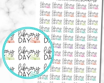 Library Stickers, Set of 55 Planner Stickers, Library Day Stickers