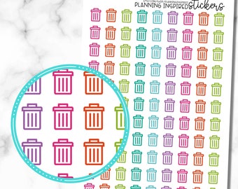 Garbage Stickers, Trash Planner Stickers, Garbage Day, Trash Day, set of 99 Trash Stickers