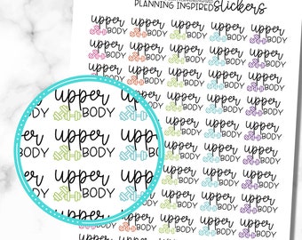 Upper Body Workout Stickers, Set of 50, Exercise Stickers, Fitness Stickers