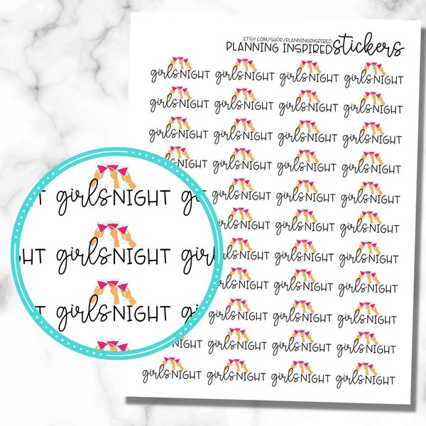 Girls Night Stickers, Girls Night Out Stickers, Set of 44 Girls Night Stickers