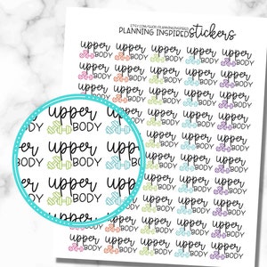 Upper Body Workout Stickers, Set of 50, Exercise Stickers, Fitness Stickers