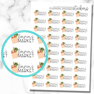 Farmer&#39;s Market Stickers, Farmer&#39;s Market Planner Stickers, Set of 40