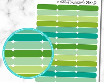 Etiquetas adhesivas delgadas, verdes, juego de 42 pegatinas para agenda