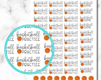 Basketball Stickers, Basketball Practice Stickers, Basketball Game Stickers, set of 49 planner stickers