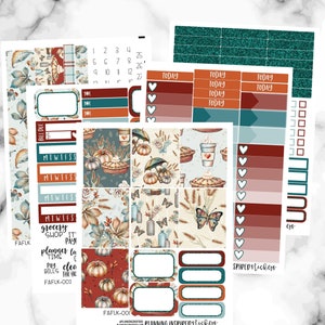 Fall Floral Weekly Planner Sticker Kit, Weekly Sticker Kit for Erin Condren Planner, Vertical Weekly Stickers, Fall Weekly Sticker Kit