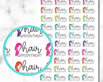 Hair Appointment Stickers Planner Stickers, Set of 44 Hair Cut Stickers