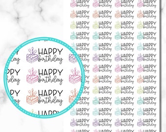 Happy Birthday Stickers, set of 52 Happy Birthday Planner Stickers