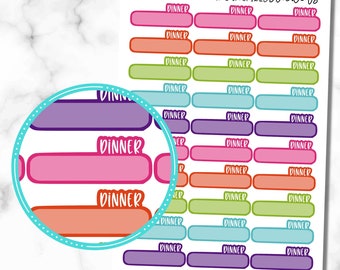 Dinner Stickers, Set of 30 Meal Planning Stickers