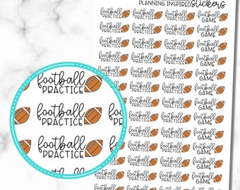 Football Stickers, Football Practice Stickers, Football Game Stickers, set of 52 planner stickers