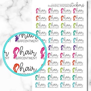 Hair Appointment Stickers Planner Stickers, Set of 44 Hair Cut Stickers