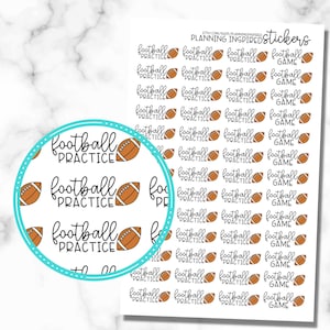 Football Stickers, Football Practice Stickers, Football Game Stickers, set of 52 planner stickers