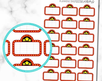 Pegatinas de películas, pegatinas para marquesinas, pegatinas para noches de cine, juego de 18