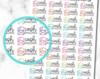 Cash Envelope Stickers, Fill Cash Envelopes Stickers, set of 44 Cash Envelopes Stickers