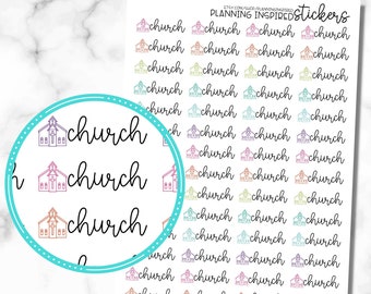 Church Stickers, Set of 56 church planner stickers