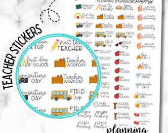 Teacher Planner Stickers | Teacher Sticker Sheet | Teacher Planning Stickers