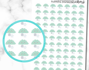 Weather Stickers, Weather Tracking Stickers for Planners, Snow Stickers, set of 77 Planner Stickers