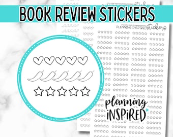 Pegatinas de calificación de reseñas de libros, pegatinas de seguimiento de libros para planificadores o diarios