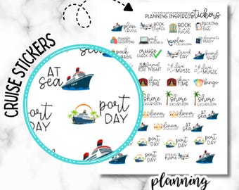 Cruise Planner Stickers, Vacation Planner Stickers, Travel Planner Stickers, Cruise Vacation Sticker Sheet