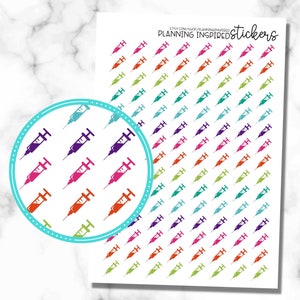 Syringe Stickers, Set of 120 Injection Stickers, Shot Stickers, Medical Stickers image 1