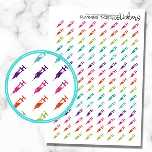 Syringe Stickers, Set of 120 Injection Stickers, Shot Stickers, Medical Stickers