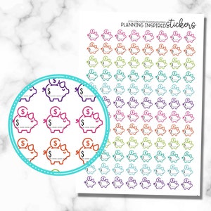 Savings Challenge Stickers, Savings Stickers, set of 104 Savings Challenge Icon Stickers
