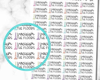 Vacuum Stickers, Cleaning Stickers, Set of 48 Vacuum the Floors Cleaning Reminder Stickers, Cleaning Planner Stickers