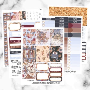 Fall Weekly Sticker Kit, Vertical, Fall Weekly Planner Sticker Kit, Autumn Fairytale Weekly Kit image 1