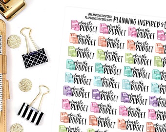 Budget Planner Stickers, Budget Stickers, set of 52 Budgeting Stickers