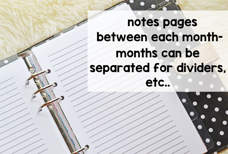 Monthly Planner Inserts, Printed Half Letter Size Inserts, Monthly Inserts for 2024, Fits A5 Size Planners image 4