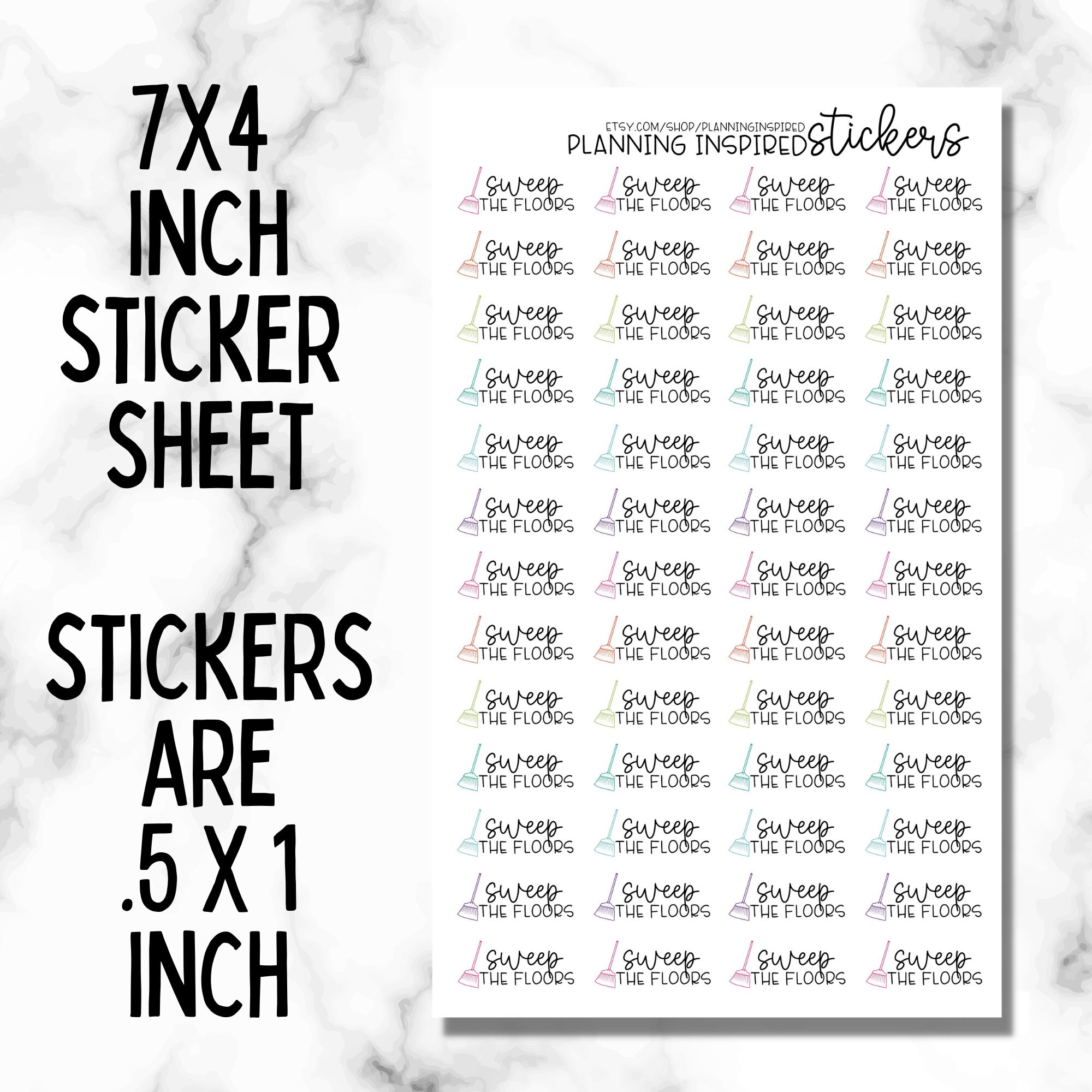 Sweeping Sticker Sweeping Stickers, Sweep Stickers, Set of 52 Sweep the Floors Cleaning ...