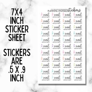 Nail Appointment Planner Stickers, Set of 44 Nail Appointment Stickers, Manicure Stickers, Pedicure Stickers image 3