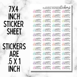 Happy Birthday Stickers, set of 52 Happy Birthday Planner Stickers immagine 2