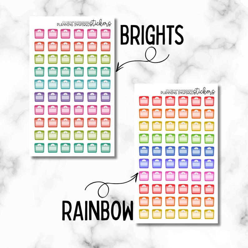 Scale Planner Stickers, Sheet of 60 Weigh in Stickers, Weight Tracker ...