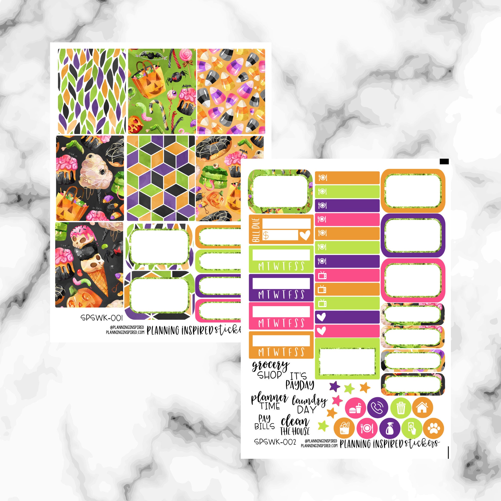Spooky Sweets Weekly Planner Sticker Kit Halloween Weekly | Etsy