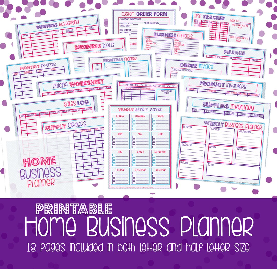 Small Business Planner Home Business Planner Half Size Etsy