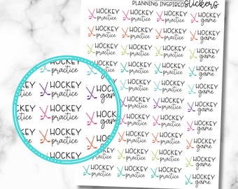 Hockey Stickers, Hockey Planner Stickers, Hockey Practice, Hockey Game, set of 40 planner stickers